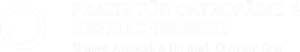 Praxis für Orthopädie & Unfallchirurgie - Shahed Alidousti und Dr. med. Christian Otto - Logo Weiß